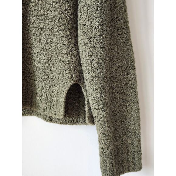 A New Day Wool Blend Fuzzy Green Hoodie Trendy Gorpcore Y2K Sweater Size L A0018 - Picture 6 of 6